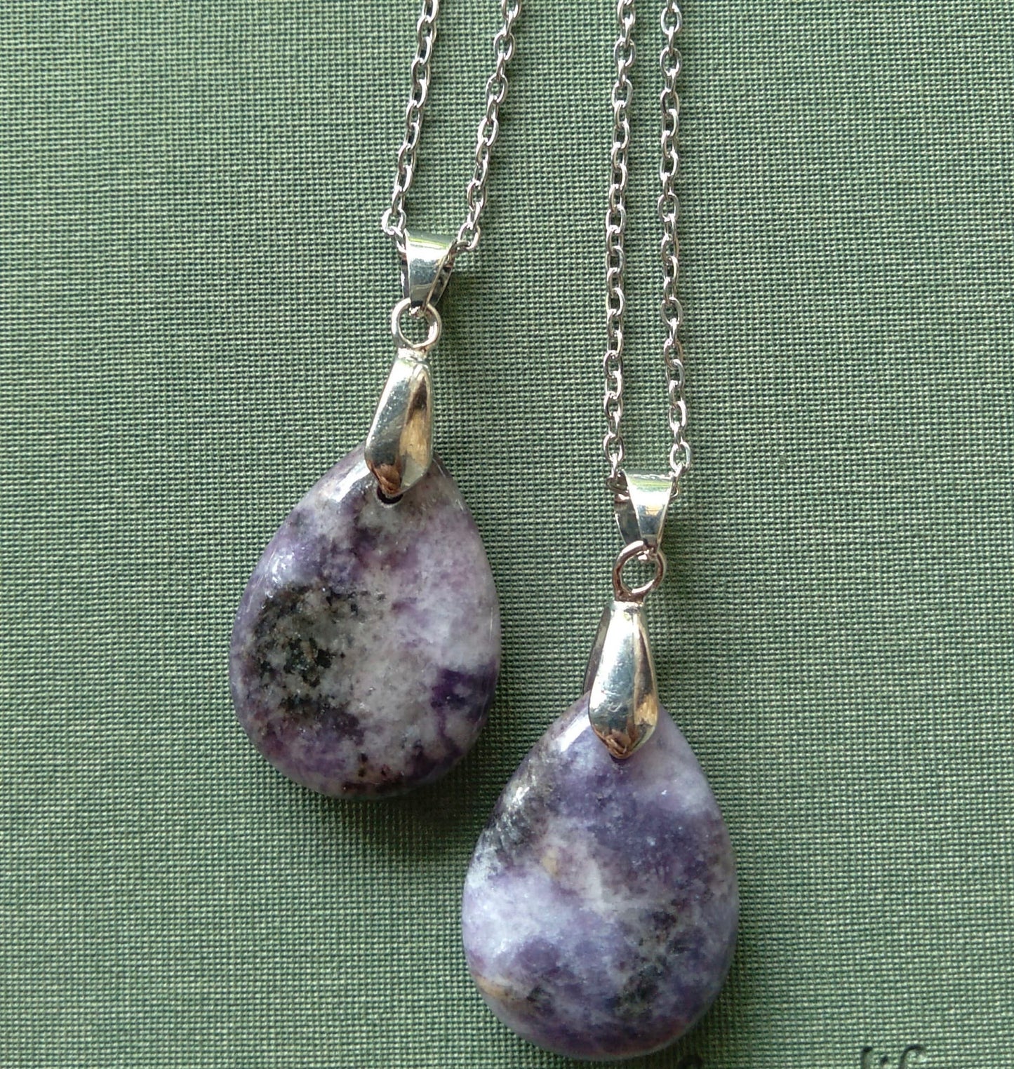 Charoite Drop Pendant with Chain