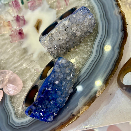 Blue Agate Two Finger Ring