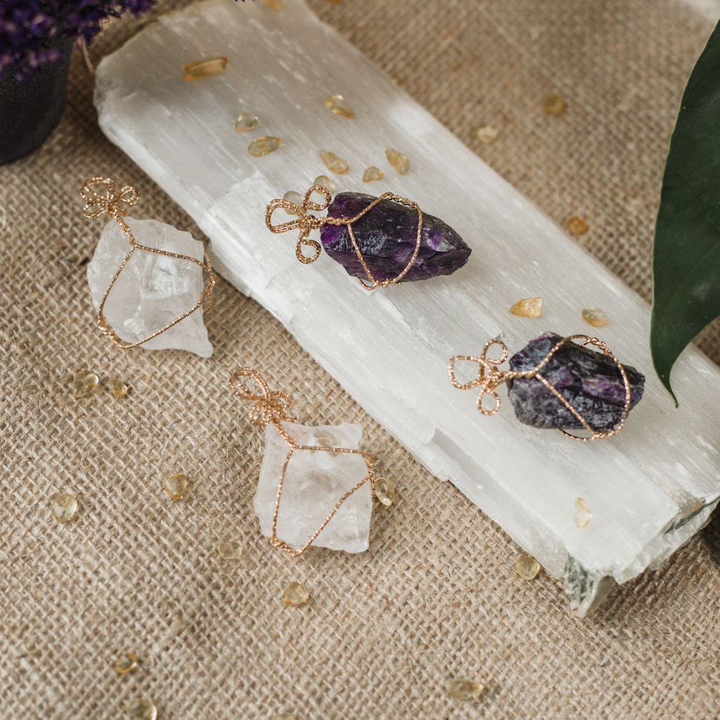Amethyst Wire Wrapped Pendants