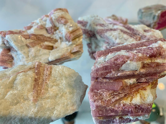 Pink Tourmaline Rough Stones